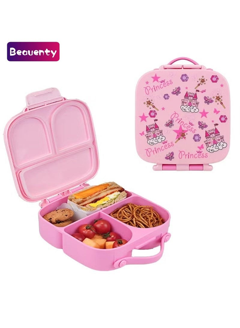 Beauenty Lunch Box for Kid School,Children's Lunch Box with Compartments, Bento Box Children, Leak-proof Lunch Box for Girls and Boys, Snack Box, Perfect for School, Nursery & Trips,21.1 x 7.5 x 21.8 centimeters,pink - Image 1
